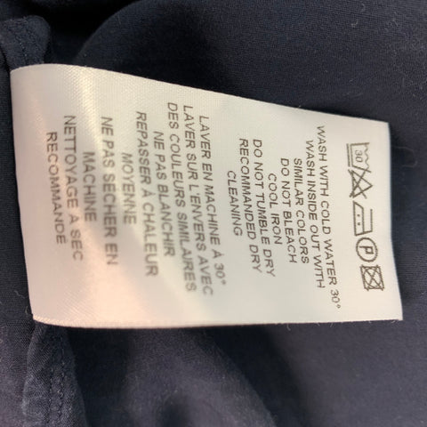 OFFICINE GENERALE Size M Navy Cotton Blend Camp Short Sleeve Shirt