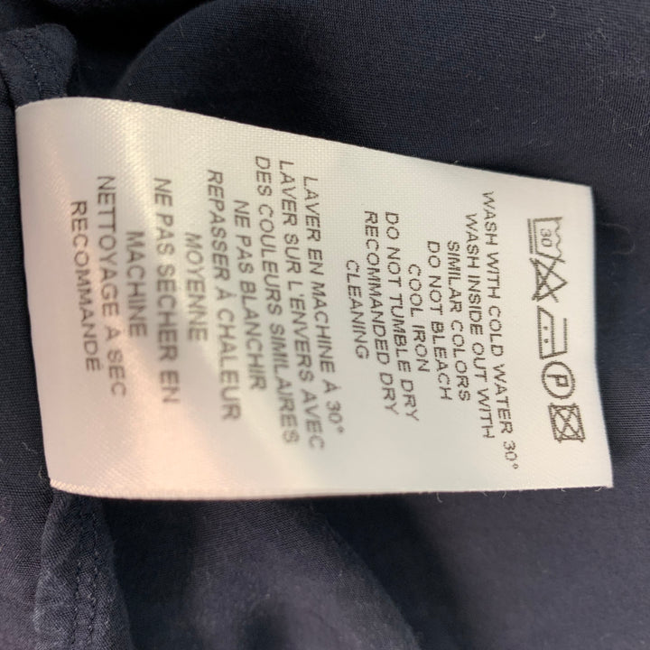 OFFICINE GENERALE Camisa de manga corta Camp de mezcla de algodón azul marino talla M