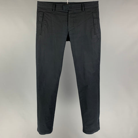 PRADA Size 34 Black Cotton Blend Button Fly Casual Pants