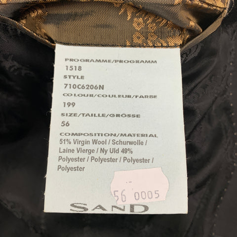 SAND Size 46 Black Nailhead Wool Blend Shawl Collar Sport Coat