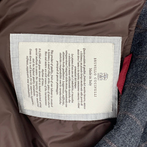 BRUNELLO CUCINELLI Size M Size Gray Brown Stripe Wool Blend Vest