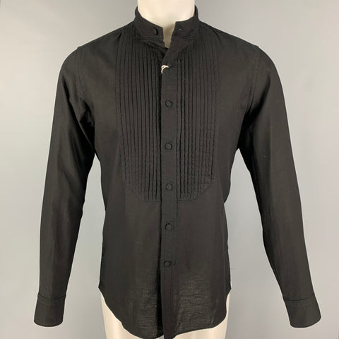 TAGLIATORE Size M Black Cotton Button Up Long Sleeve Shirt