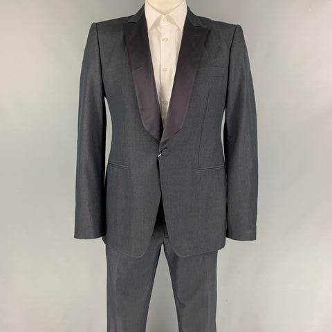 VIKTOR & ROLF Size 42 Charcoal Silk Wool Tuxedo Suit