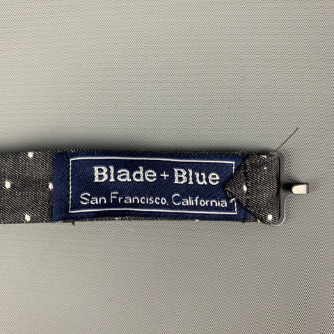 BLADE+BLUE Gray White Polka Dot Cotton Bow Tie