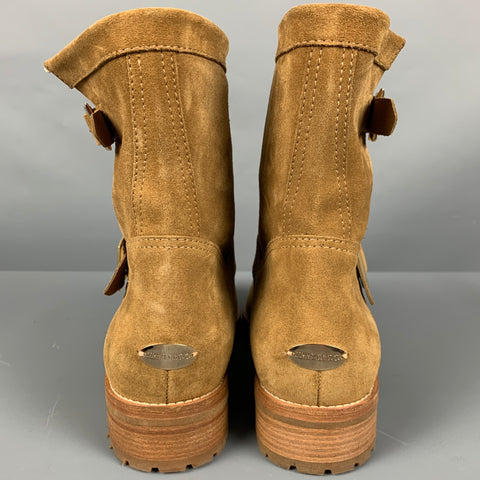 JIMMY CHOO Talla 10.5 Botas sin cordones de ante color camel