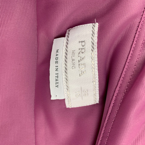 PRADA Talla S Camisa de manga larga con botones de poliamida con volantes y lavanda