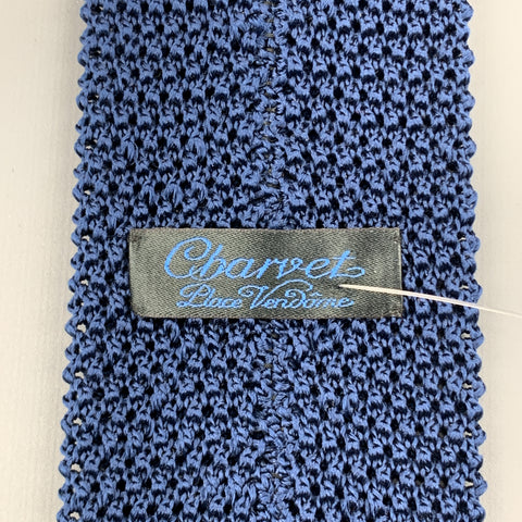 CHARVET Navy Silk Textured Knitted Tie
