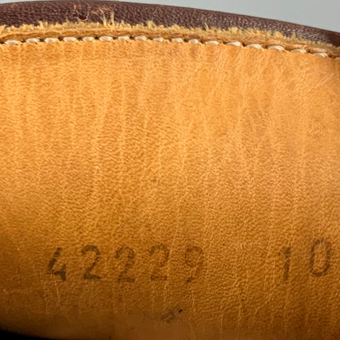 GUCCI Size 10.5 Brown Monogram Leather Vintage Loafers