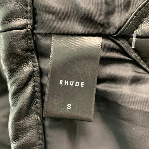RHUDE Chaleco corto de piel sintética acolchado negro talla S
