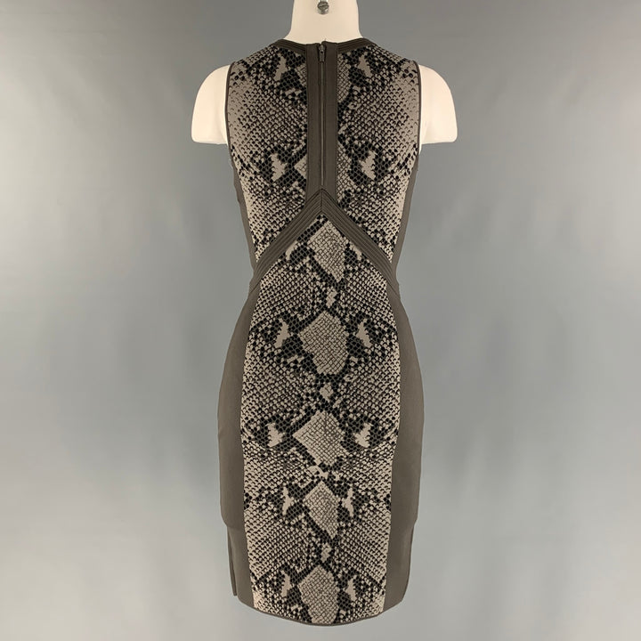 DIANE VON FURSTENBERG Size S Grey Taupe Rayon Blend Snake skin print Dress