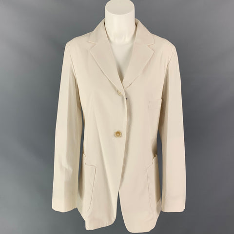 JIL SANDER Size 4 Cream Cotton Notch Lapel Jacket