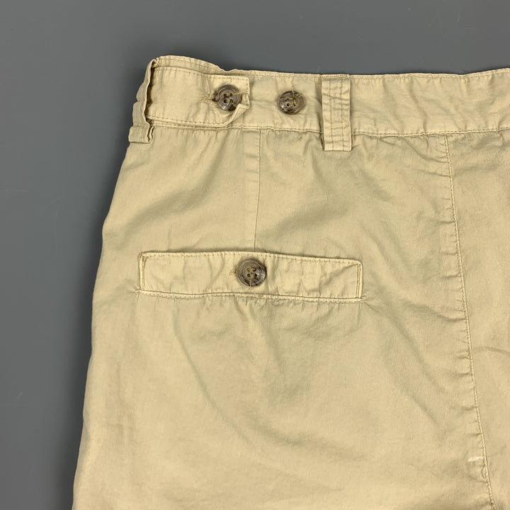 GERANI Size 30 Khaki Cotton Zip Fly Shorts