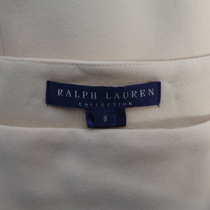 RALPH LAUREN Size 8 Cream Wool / Cashmere Fishtail Pencil Skirt