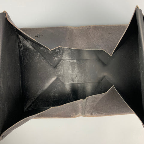 M.A+ Brown & Black Distressed Leather Origami Wallet