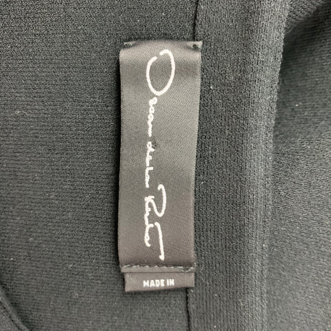 OSCAR DE LA RENTA 2021 Talla L Jersey negro sobre negro con corte de lentejuelas y mezcla de viscosa