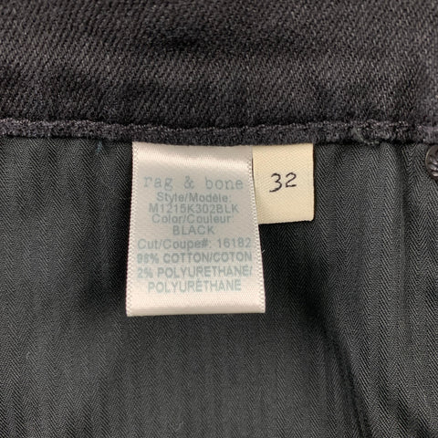 RAG & BONE Standard Issue Size 32 Black Denim Slim Cut Jeans