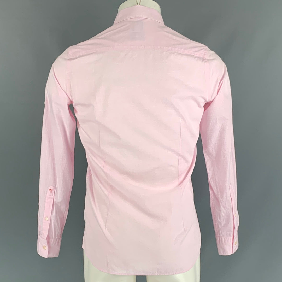 DAMAT TWEEN Taille XS Chemise à manches longues en coton et lin texturé rose clair