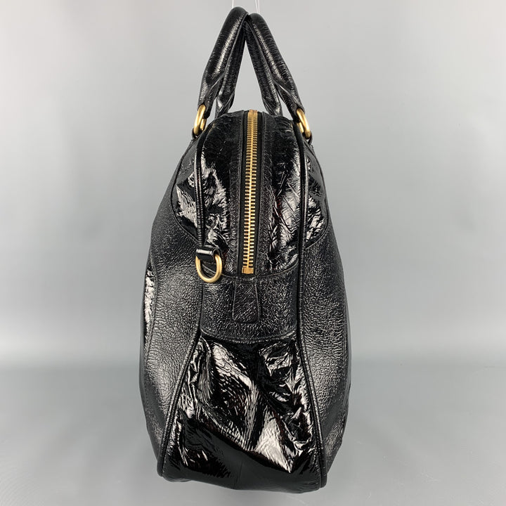 MIU MIU Black Patent Leather Shoulder Handbag