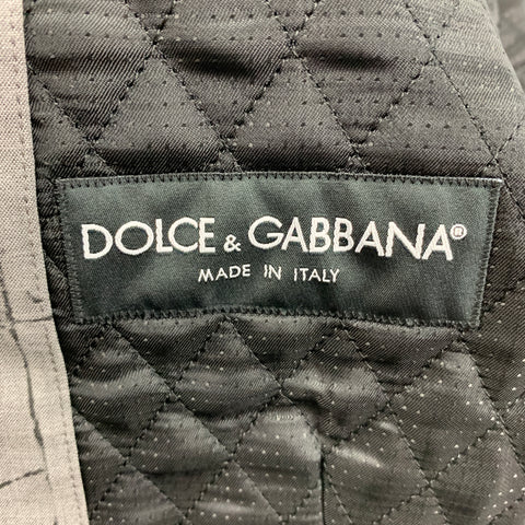 DOLCE & GABBANA Size 36 Grey Black Print Wool Cropped Jacket