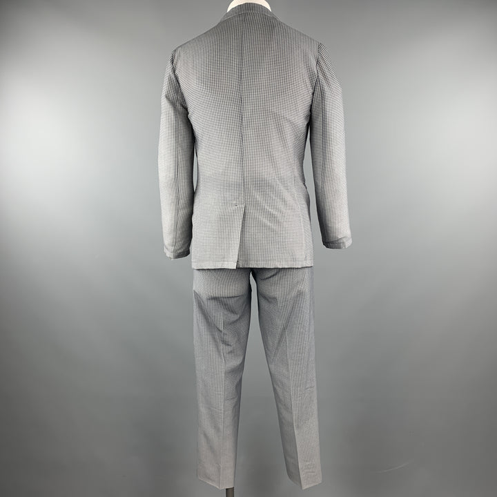 EMPORIO ARMANI Costume pied-de-poule gris taille 36 en laine à double boutonnage