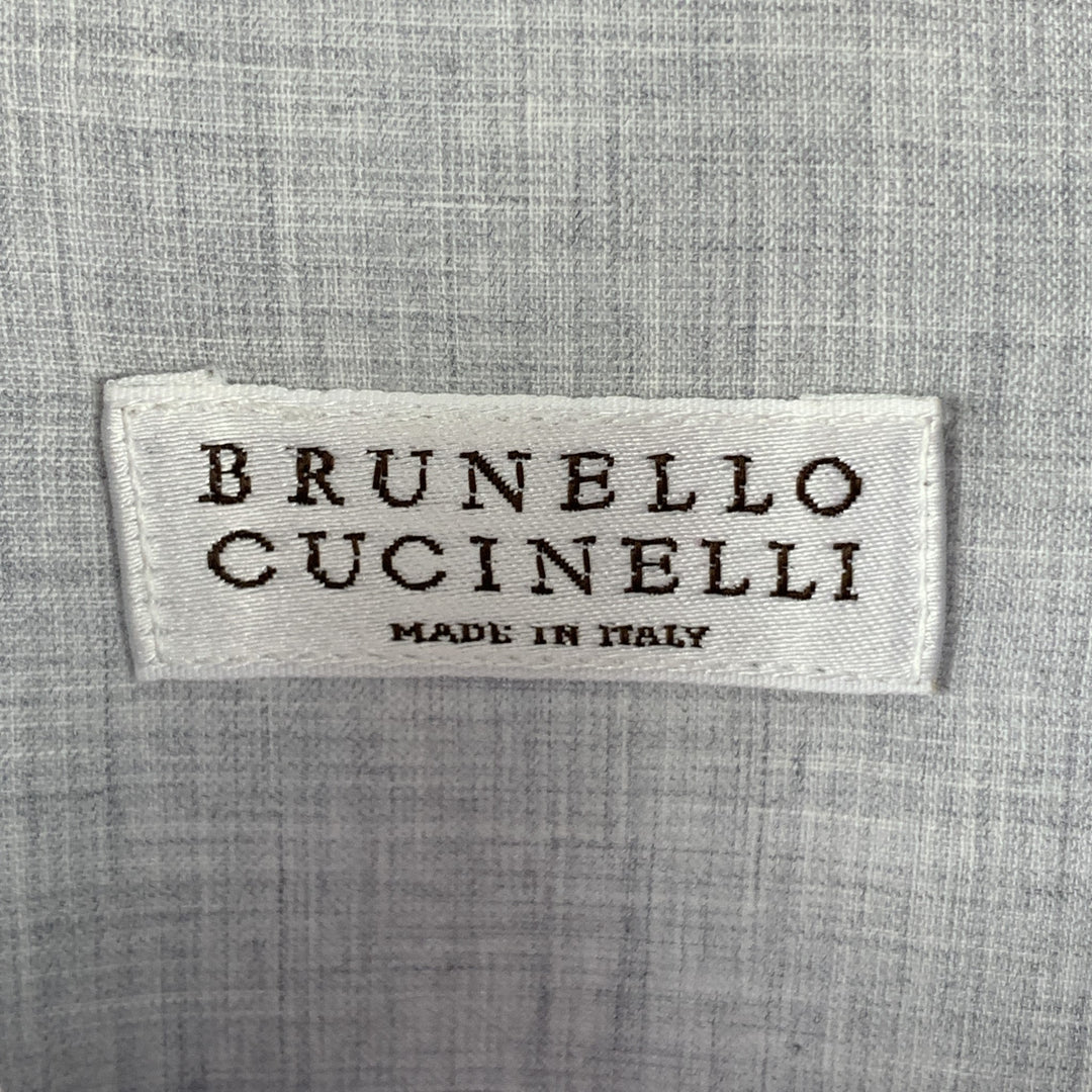 BRUNELLO CUCINELLI Size XS Lavender Textured Cotton / Linen Long Sleeve Shirt