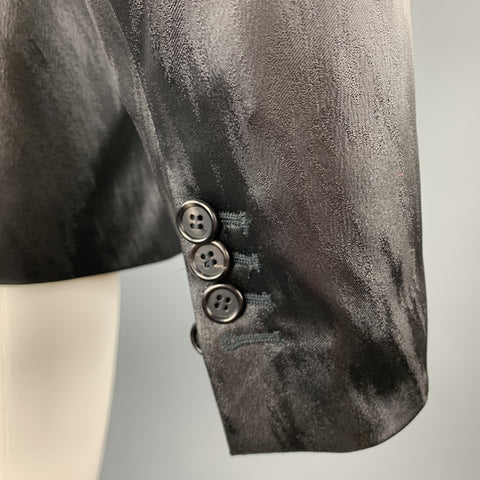 JUST CAVALLI Taille 40 Manteau de sport à revers cranté à imprimé animal métallisé