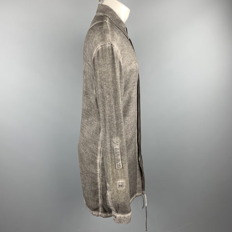 ALEXANDRE PLOKHOV Size S Dark Gray Dyed Cotton Button Up Long Sleeve Shirt