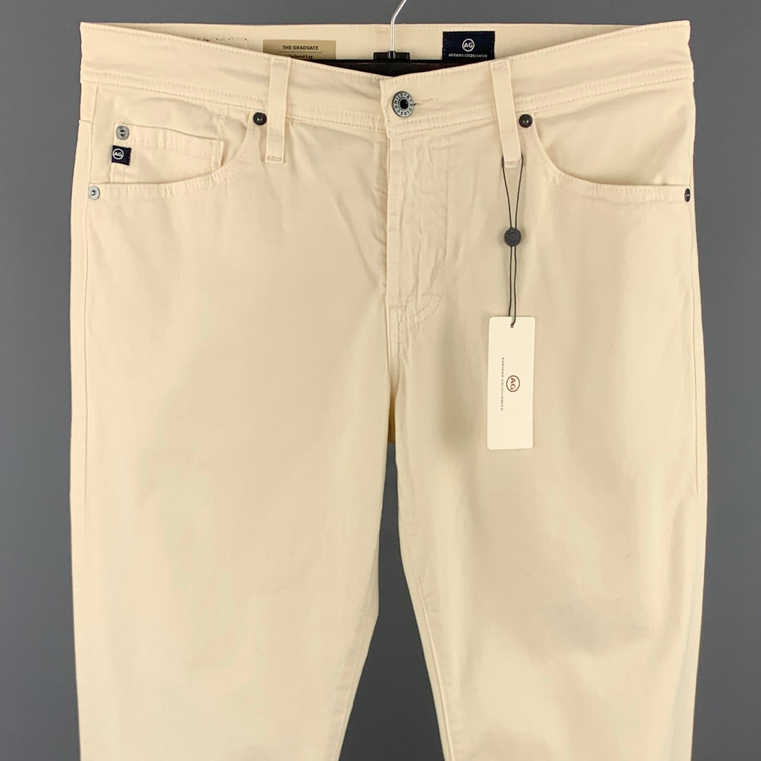 ADRIANO GOLDSCHMIED Size 30 Beige Cotton Zip Fly Jeans