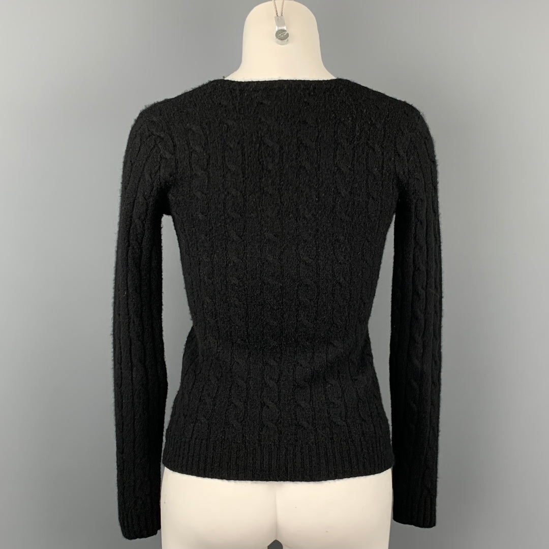 RALPH LAUREN Black Label Size S Black Knitted Cashmere Pullover