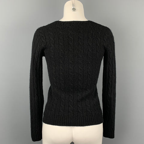 RALPH LAUREN Black Label Taille S Pull en cachemire tricoté noir