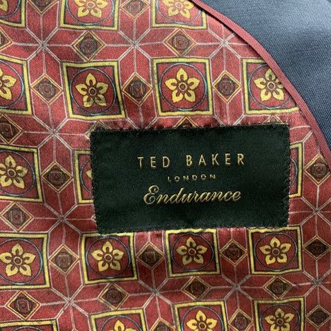 TED BAKER Size 38 Navy Wool Notch Lapel Suit
