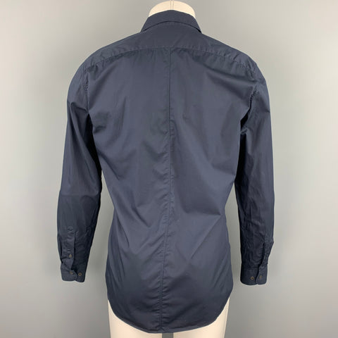 DRIES VAN NOTEN Size S Navy Cotton Button Up Long Sleeve Shirt