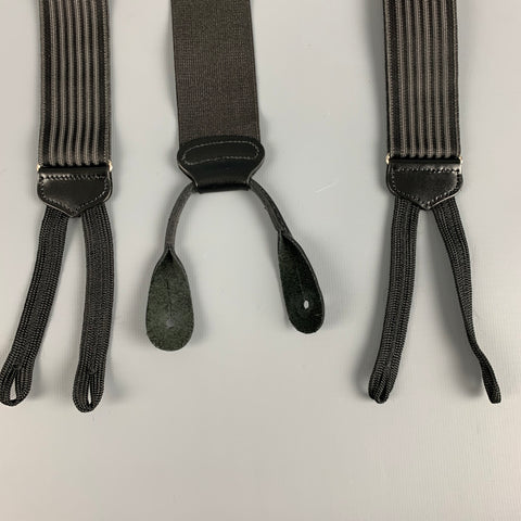TRAFALGAR Black Grey Stripe Suspenders