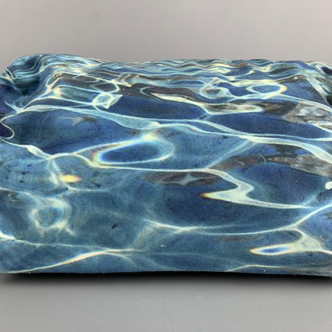 PAUL SMITH Size One Size Blue Water Print Canvas Toiletry Bag