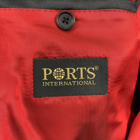 PORTS INTERNATIONAL Size 40 Black Wool Tuxedo Sport Coat