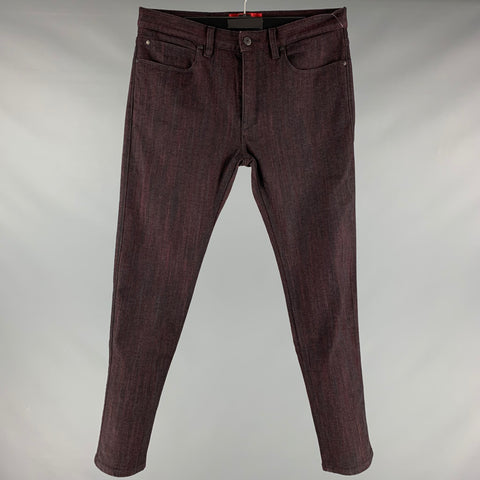 HUGO BOSS Taille 32 Jean en coton polyuréthane noir bordeaux
