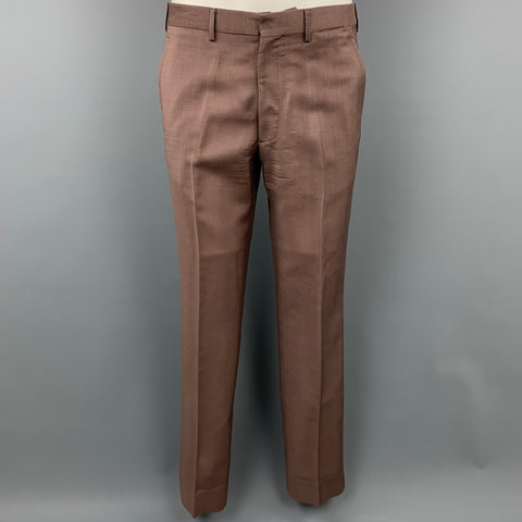 PRADA Talla 38 Traje de solapa de muesca de lana / mohair marrón