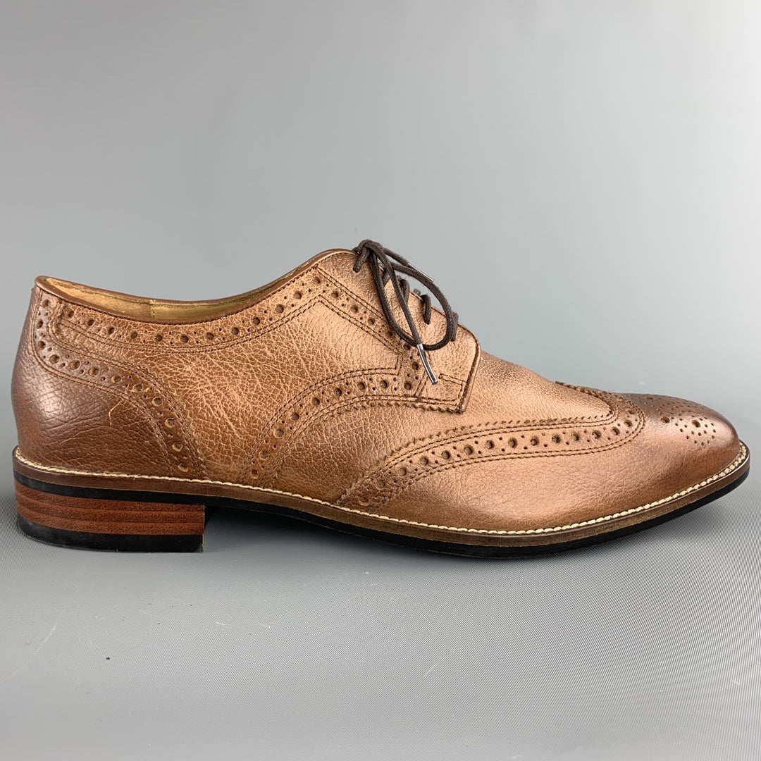COLE HAAN Size 8 Tan Brogues Leather Brogue Lace Up Shoes