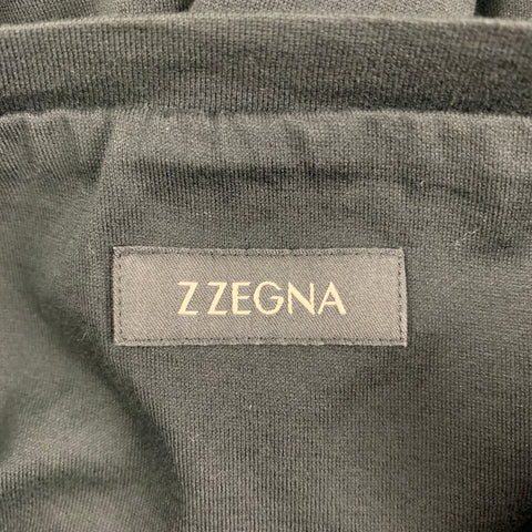 Z ZEGNA Size XL Black Print Cotton Crew-Neck T-shirt