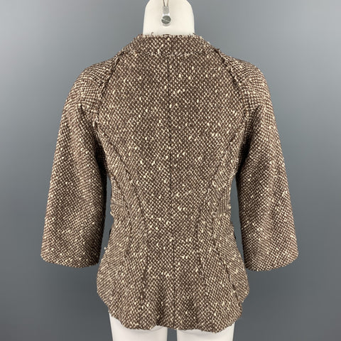 MARC JACOBS Size 6 Brown Boucle Wool Blend Jacket