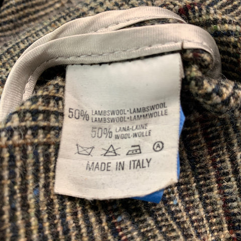 VIVIENNE WESTWOOD MAN Size 40 Brown Black Plaid Lambswool Coat