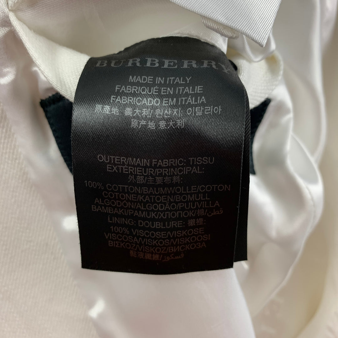 BURBERRY PRORSUM Size 40 White Cotton Notch Lapel Sport Coat