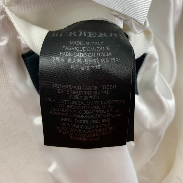 BURBERRY PRORSUM Size 40 White Cotton Notch Lapel Sport Coat