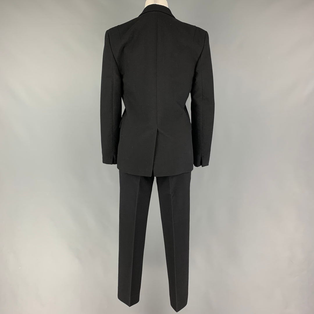 TIM COPPENS Size 36 Black Cotton Blend Hidden Buttons Suit
