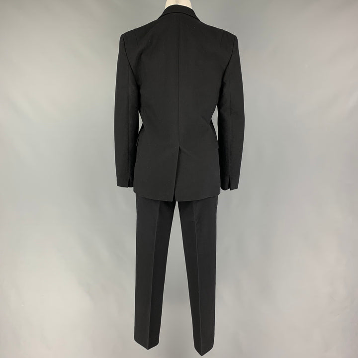 TIM COPPENS Size 36 Black Cotton Blend Hidden Buttons Suit