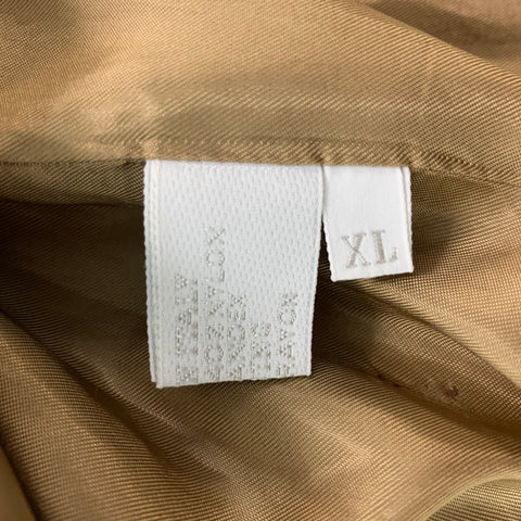 PRADA Size XL Beige Solid Silk Blend Zip & Velcro Jacket