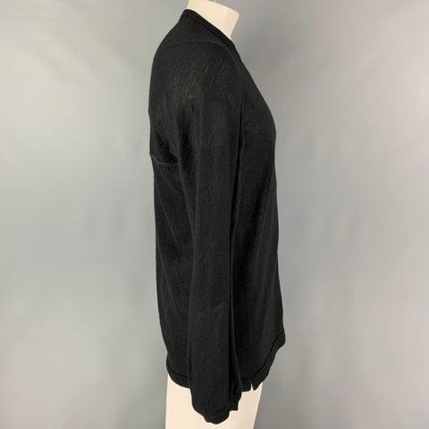 ACRONYM Size L Black Knitted Wool Crew-Neck Pullover