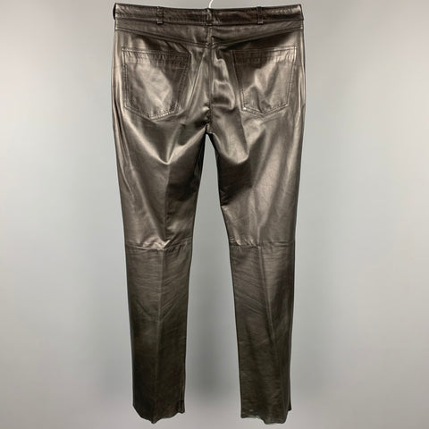 VERSUS by GIANNI VERSACE Size 34 Black Leather Zip Fly Casual Pants