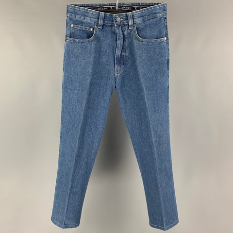 ERMENEGILDO ZEGNA Size 30 Blue Cotton Jeans