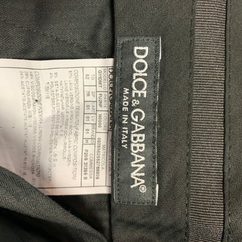 DOLCE & GABBANA Size 36 Black Wool Blend Tuxedo Dress Pants